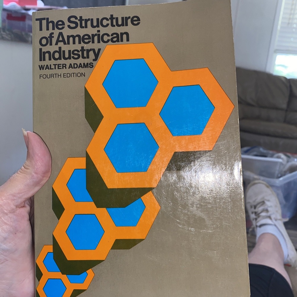 Walter Adams The Structure of American Industry Fourth Edition Paperback Book